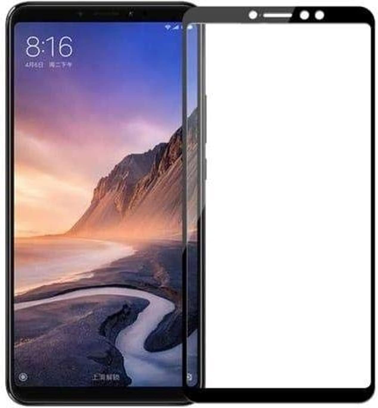 5D Glass Screen Protector for Xiaomi Mi Max 3 - Transparent with Black Frame