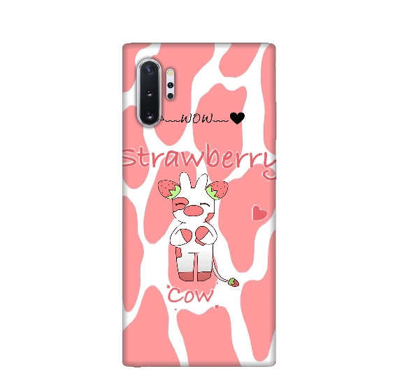 Strawberry Cow Printed Silicone Back Cover for Samaung Galaxy Note 10 Plus