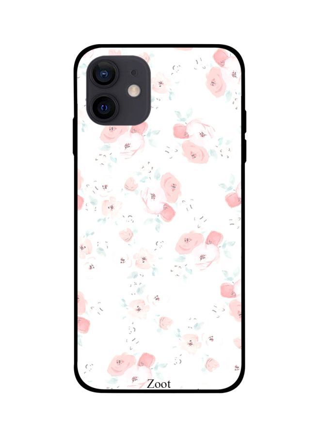White Pink Flowers Printed Back Cover for Apple iPhone 12 Mini