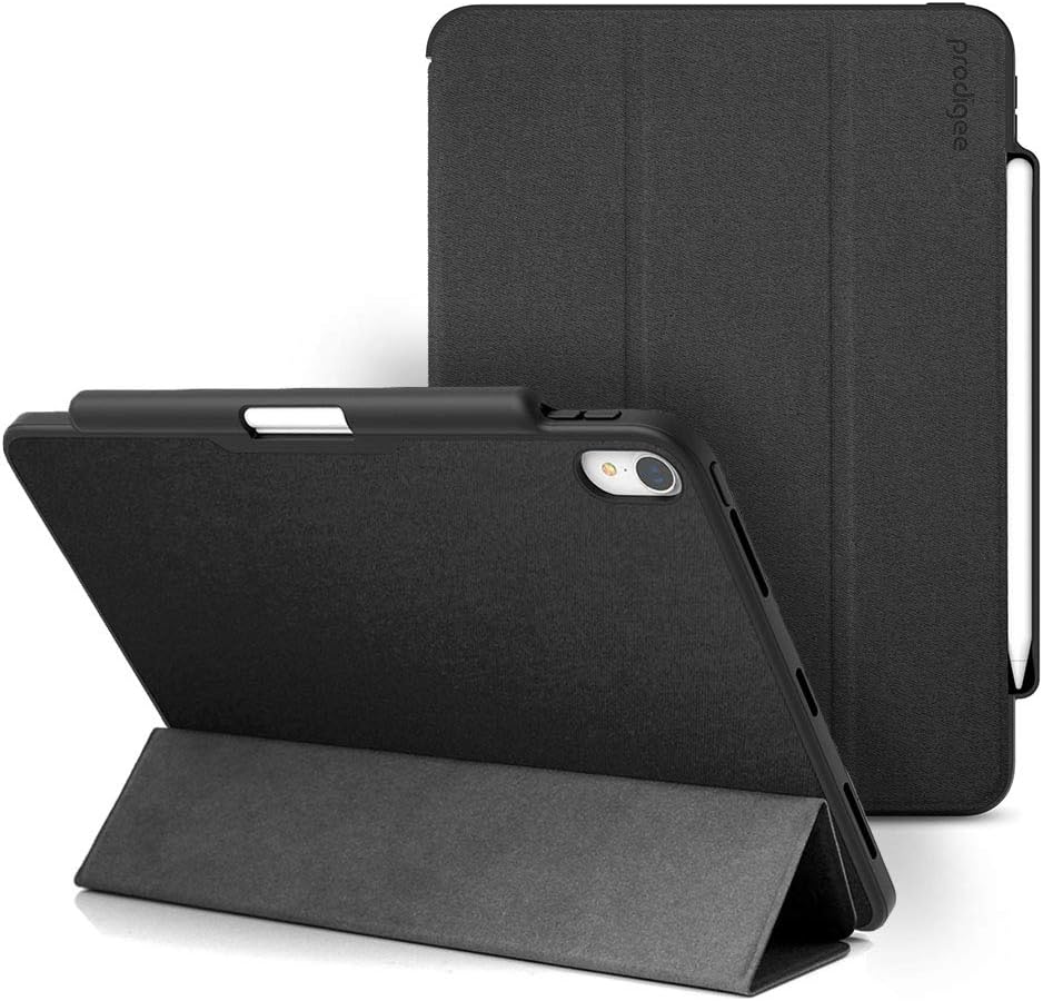 Prodigee Expert Flap Protective Case for Apple iPad Pro 12.9 inch 2018 with Apple Pencil Holder - Black