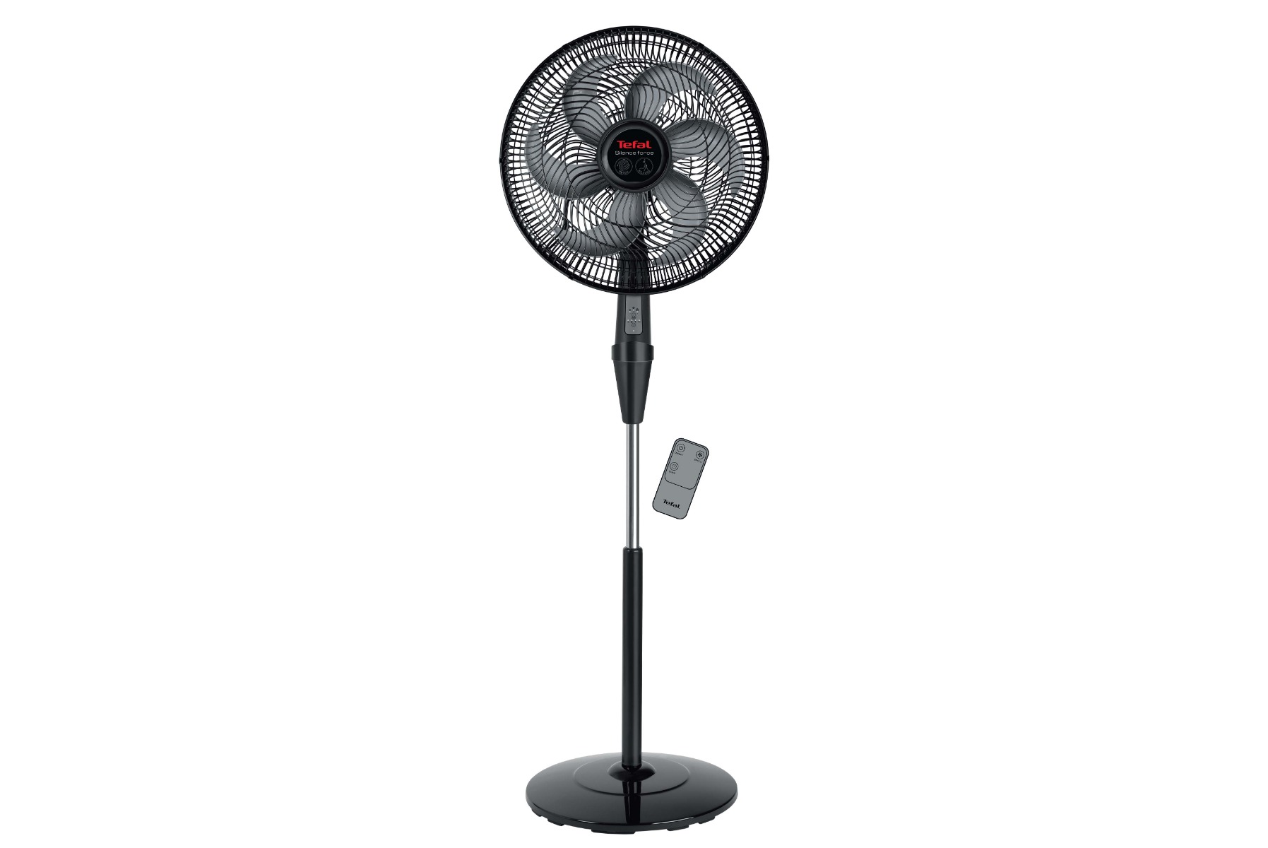 Tefal Silence Force Stand Fan With Remote Control, 16 Inch, Black - VG4130EE