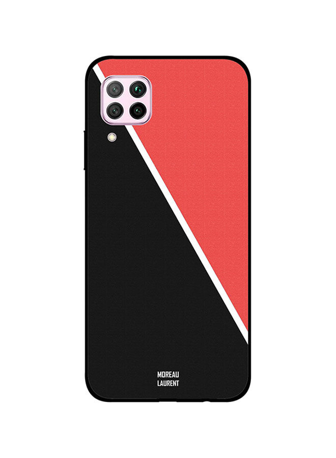 Moreau Laurent White Cross Line In Middle Of Red  and Black Pattern Printed Back Cover for Huawei Nova 7i