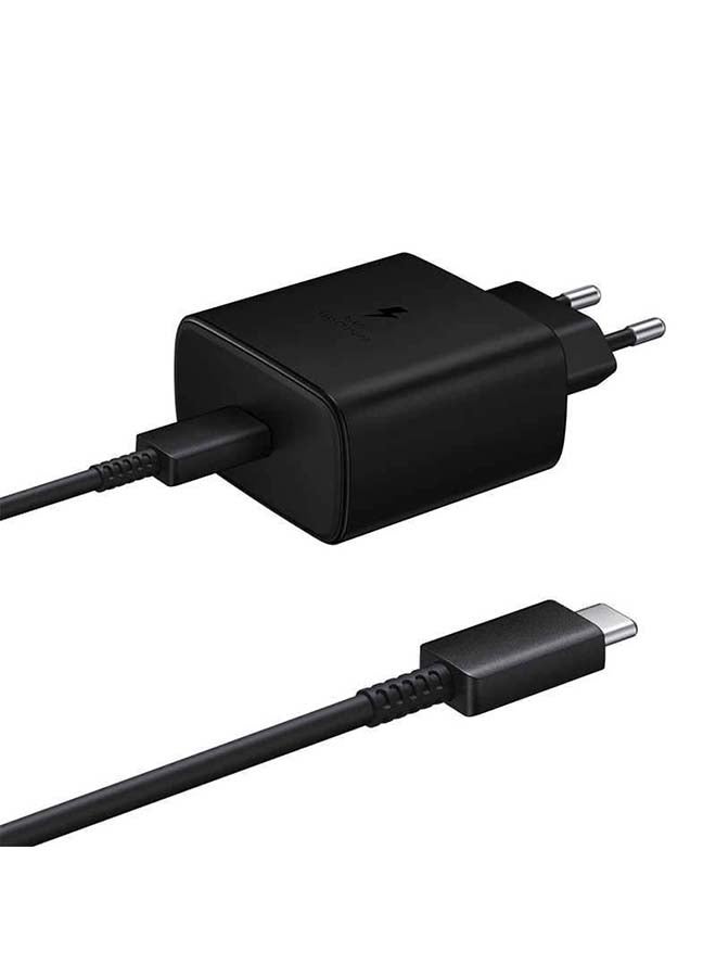 Samsung Wall Charger with USB Type C Cable, 45W, Black - EP-TA845XBEGCN