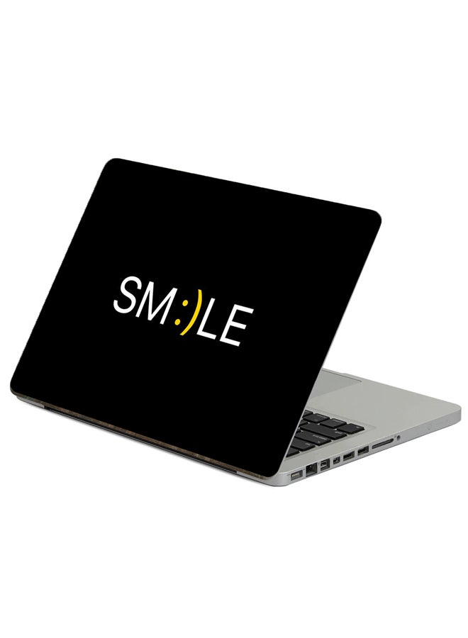استيكر لاب توب فينيل بطبعة كلمة Smile، مقاس 13.3 انش