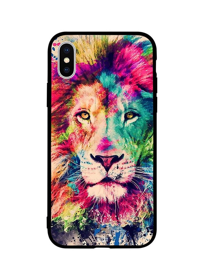 Colorful Lion Painting Printed Back Cover for Apple iPhone X