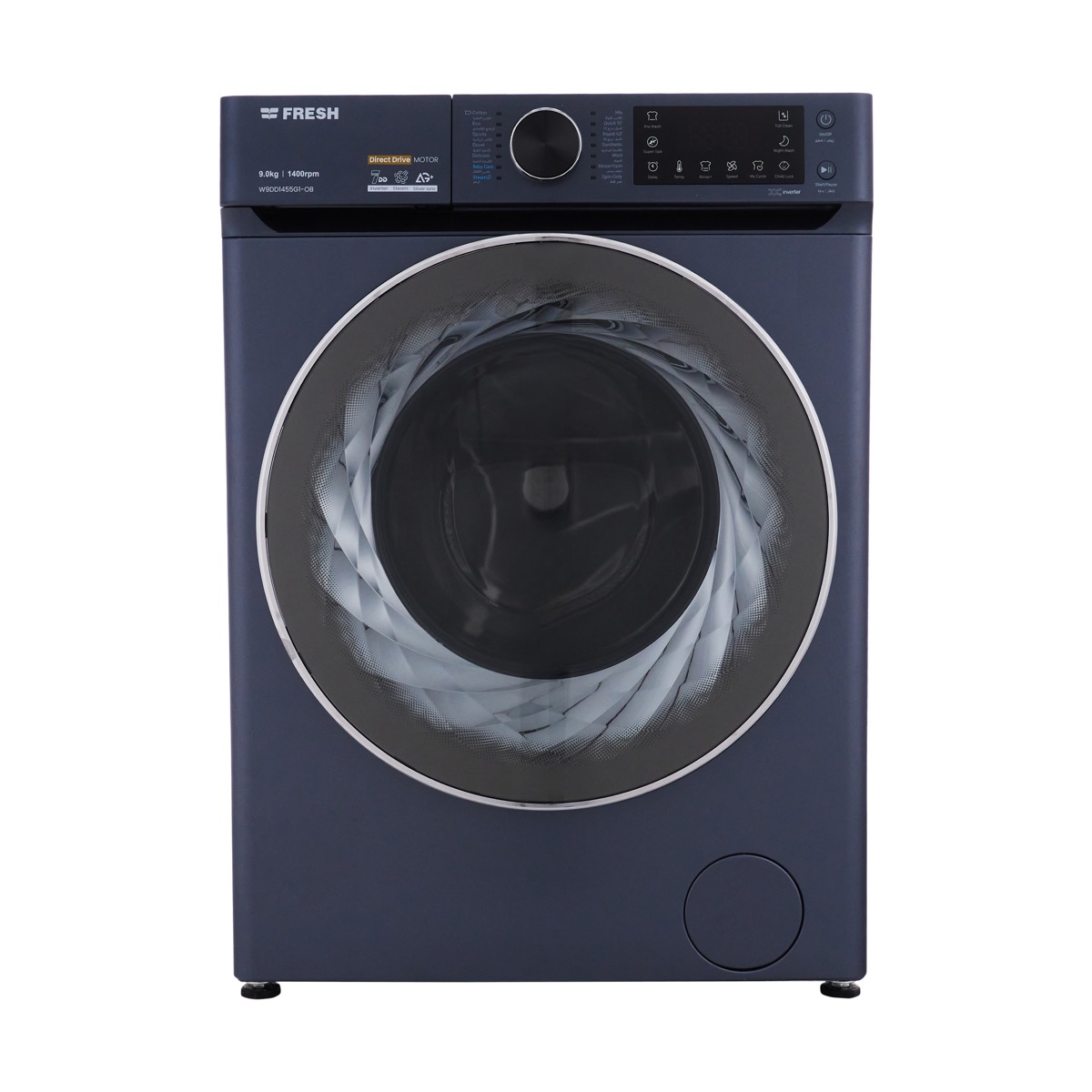 Fresh 9KG Front Load Inverter Washing Machine, Blue- W9DD1455G1OB