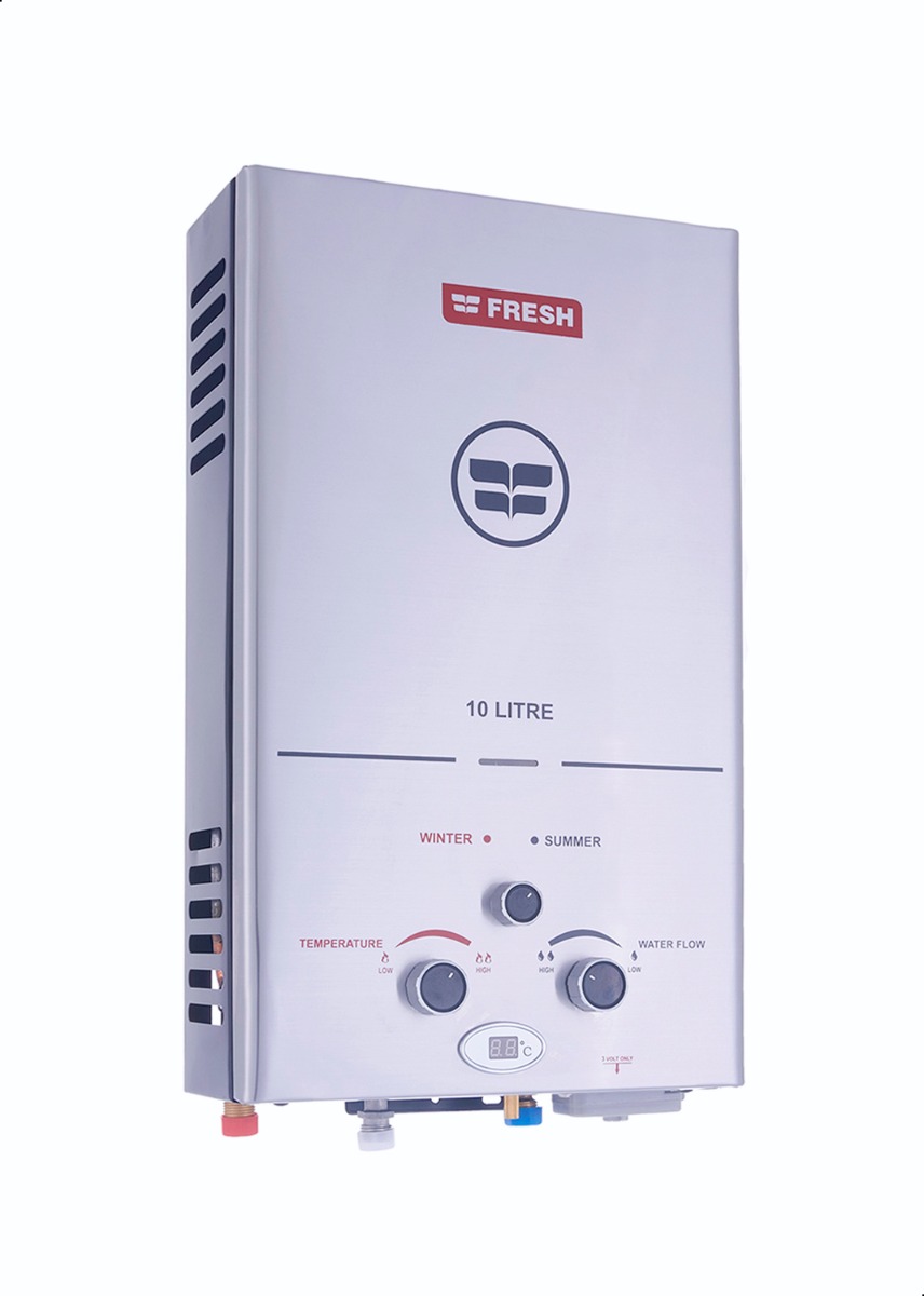 Fresh Gas Water Heater, 10 Liters - 10 L stainless