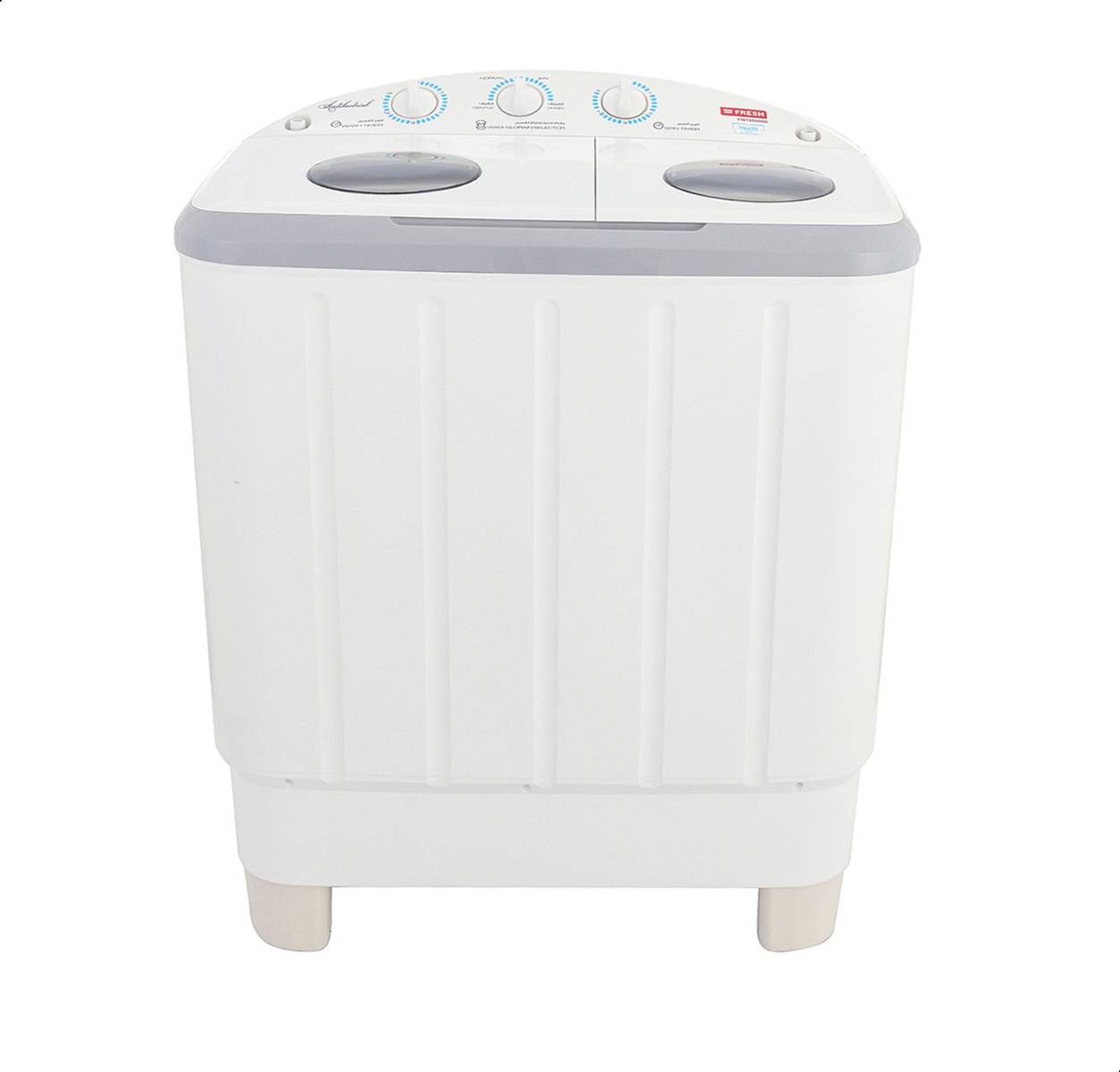 Fresh Top Load Half Automatic Washing Machine, With Dryer, 8 KG, White- FWT8000NB