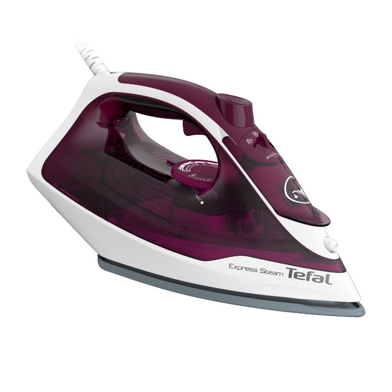 Tefal Express Steam Steam Iron, 2400 Watts, White and Purple - FV2844E2