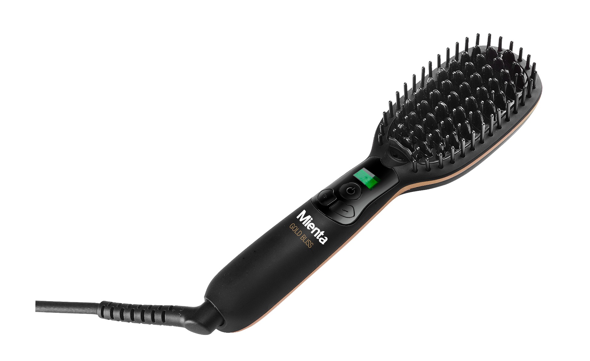Mienta Gold Bliss Hair Straightening Brush, Black - SB43206A