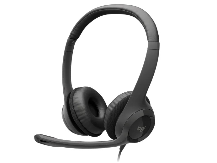 Logitech H390 Wired Headphones, Black - 981-000406