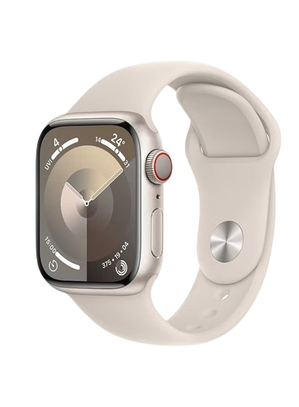 Apple Watch Series 9 Smart Watch, 45mm, Starlight Aluminum Case With Starlight Sport Band - MR973QA-A