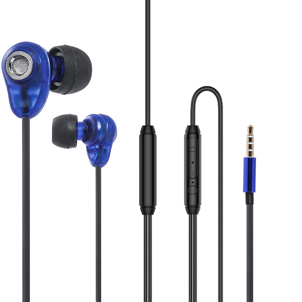 L'avvento Sleeping Wired In-Ear Earphones with Built-in Microphone, Black and Blue - HP66L