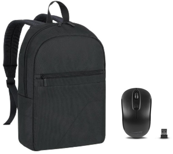 ICONZ London Backpack, 15.6 Inch, Dark Grey - 4011 with SPEEDLINK Wireless Mouse
