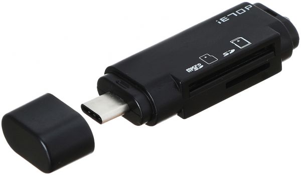IeTop USB Type-C Card Reader, Black - Tc-301