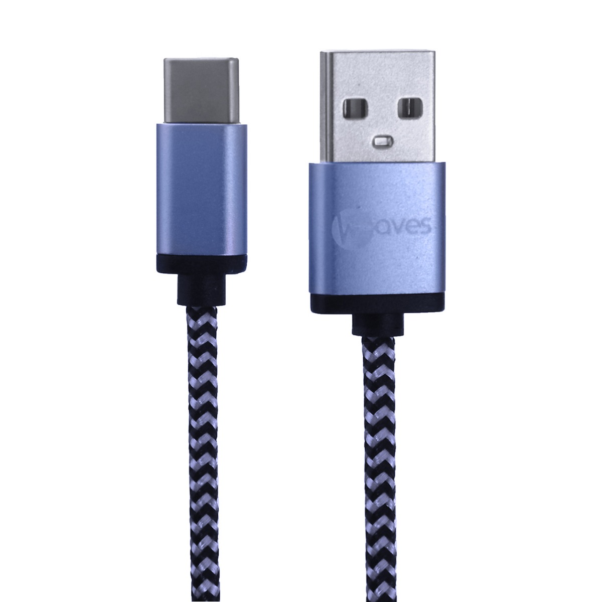 Waves Type-C USB Charging Cable, 1.2 Meters - Grey
