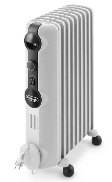Delonghi Oil Heater, 9 Fins, 2000 Watt, White - TRRS 0920