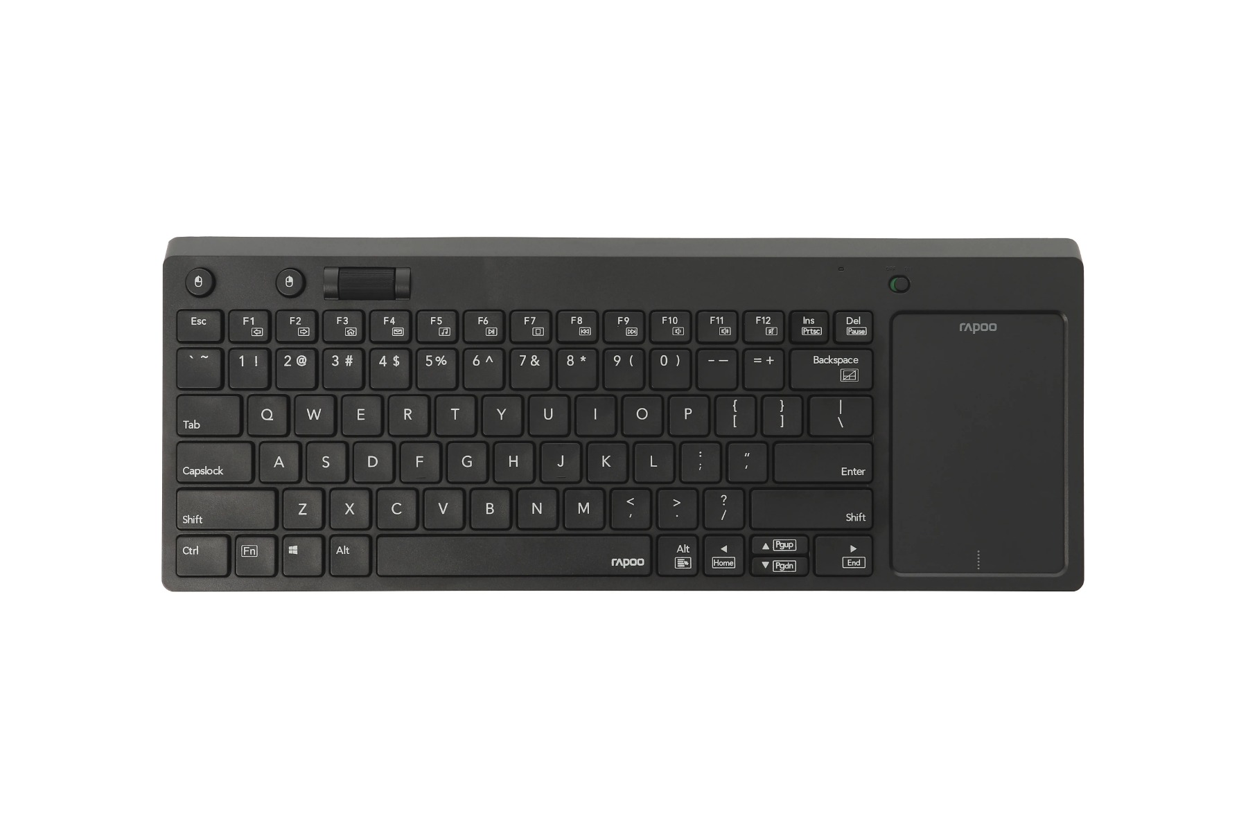 Rapoo Wireless Multimedia Keyboard With Touch Pad, Black - K2800