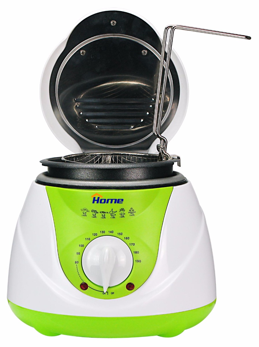 Home Deep Fryer, 1 Litre, 900 Watt, White and Green - KL-808D