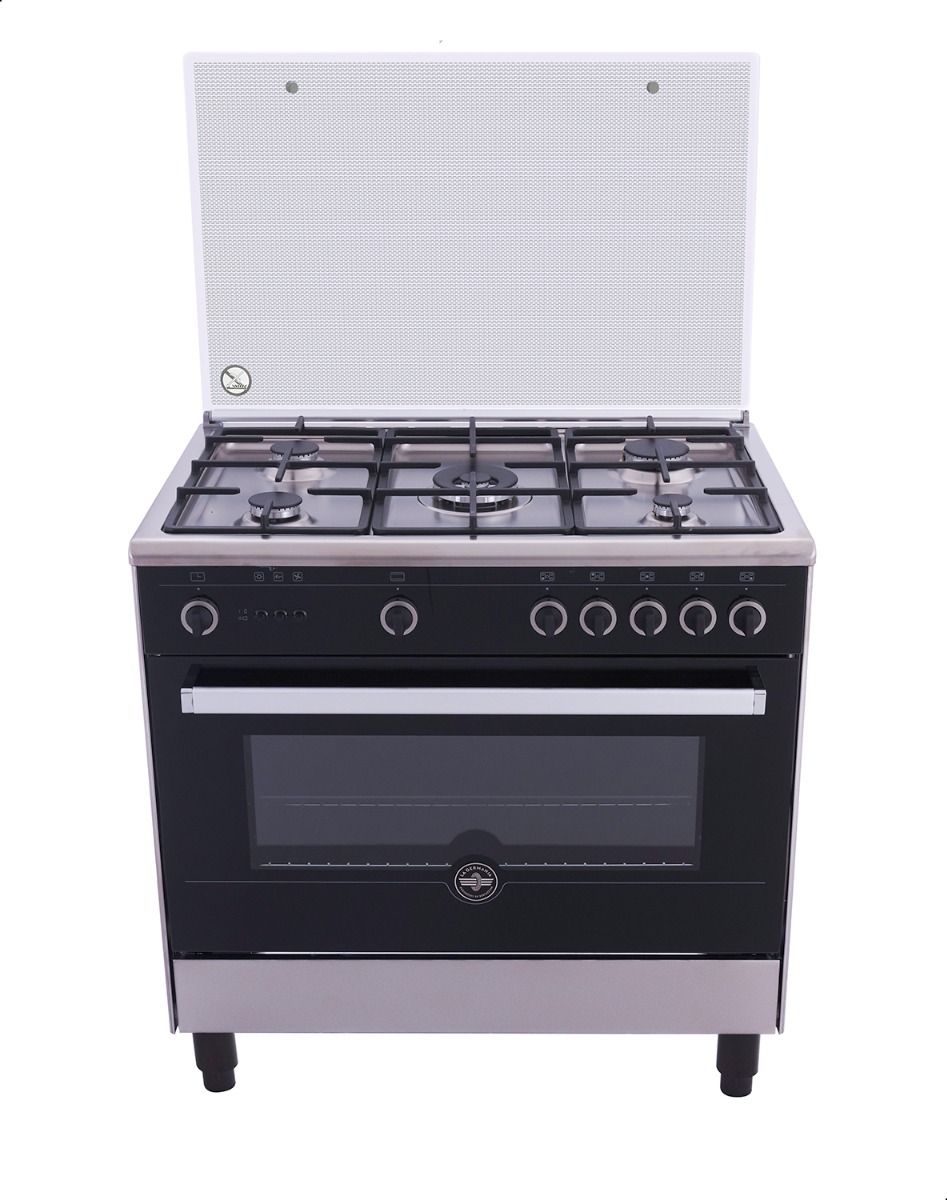 La Germania Moderna Gas Cooker 5 Burners, Stainless and Black - 9N10GUB1X4AWW