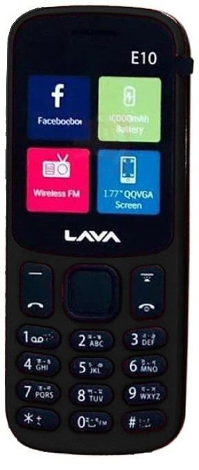 Lava E10 Dual Sim, 2G - Black