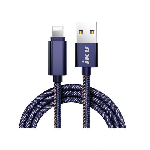 iKU Jeans Lightning Cable, 1 Meter - Blue
