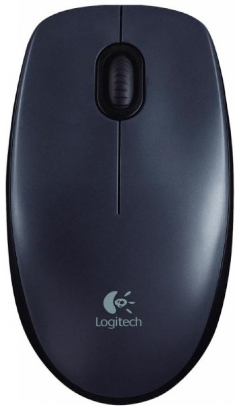 Logitech M90 Wired USB Mouse, Grey - 910-001793