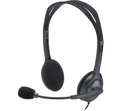 Logitech Wired Over Ear Headphone with Microphone, Black - H111