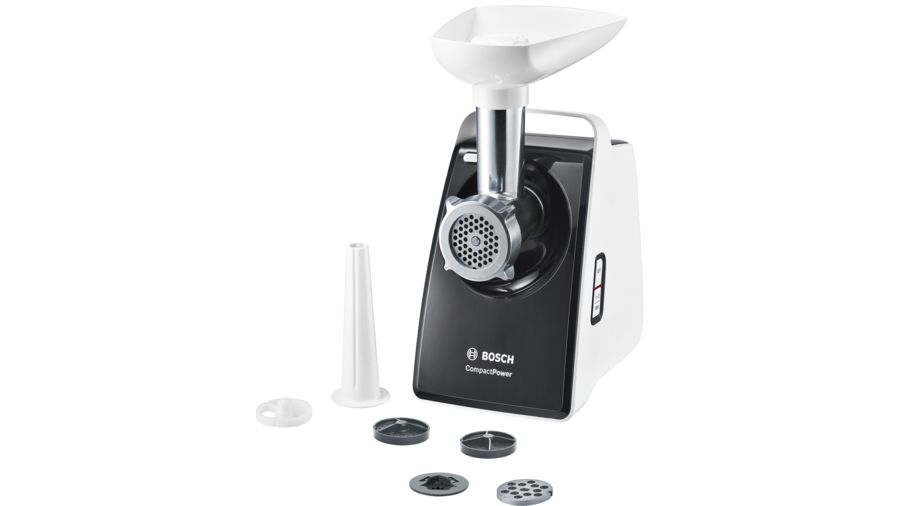 Bosch CompactPower Meat Grinder, 1600 Watt, Black/White - MFW3612A