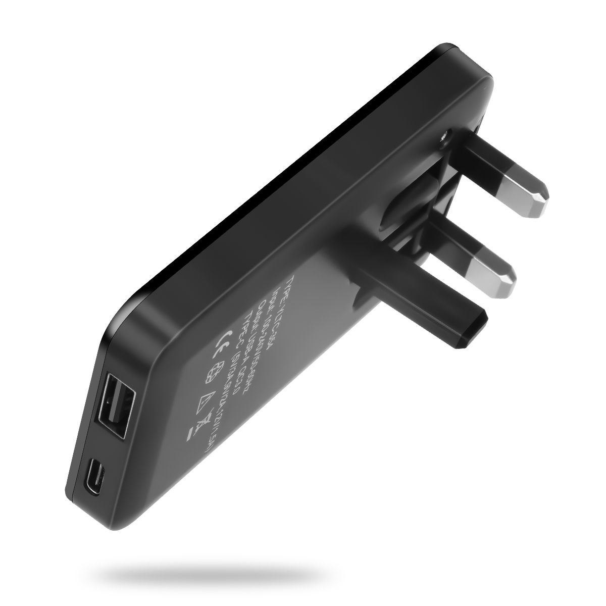 Merlin Wall Charger with Foldable Plug, Black - YLTC-354