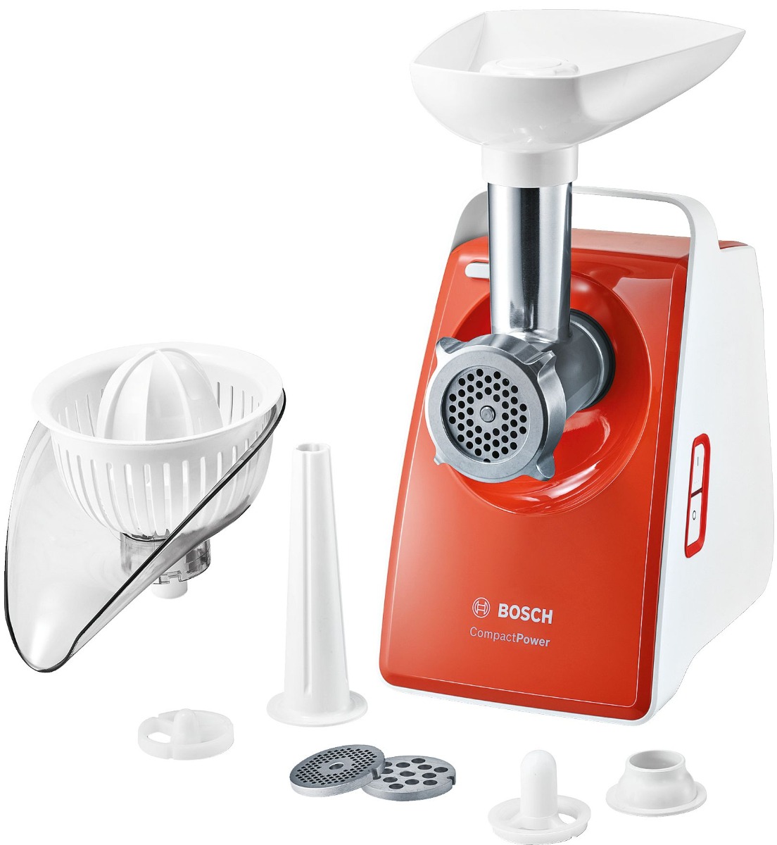 Bosch CompactPower Meat Mincer, 1600 Watt, White \ Red - MFW3630I