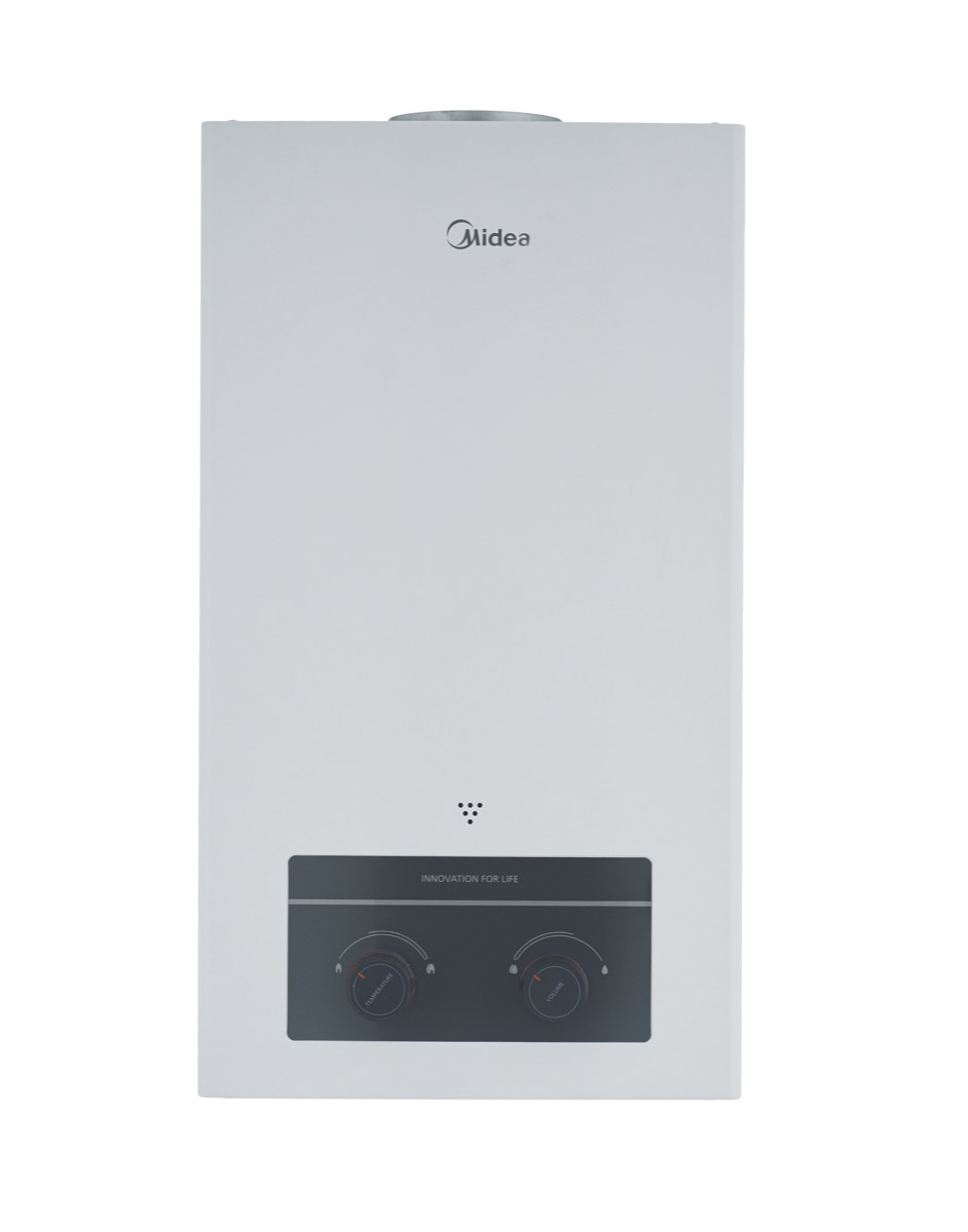Midea Gas Water Heater With Chimney, 10 Liters, White- 10DHSL
