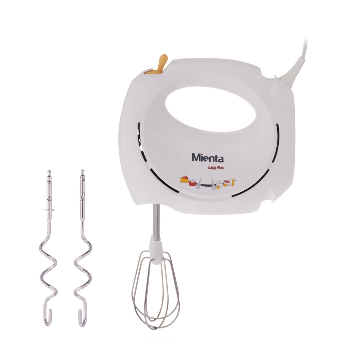 Mienta Hand Mixer, 200 Watt, White- BT-BM1