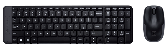 Logitech Wireless MK220 Combo Keyboard and Mouse, Black - 920-003160