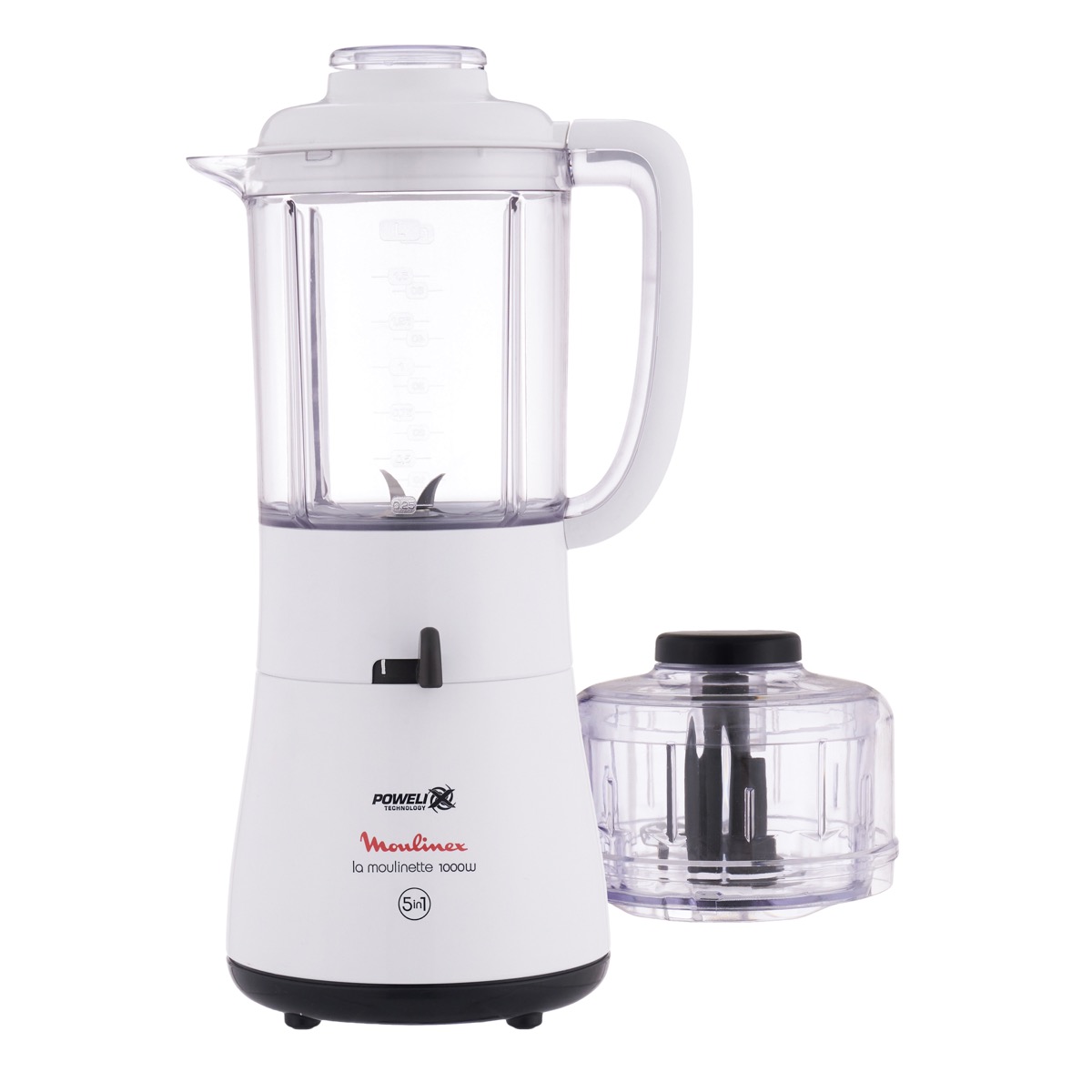 Moulinex La Moulinette Blender with Chopper, 1000 Watt, White - DPA241EG