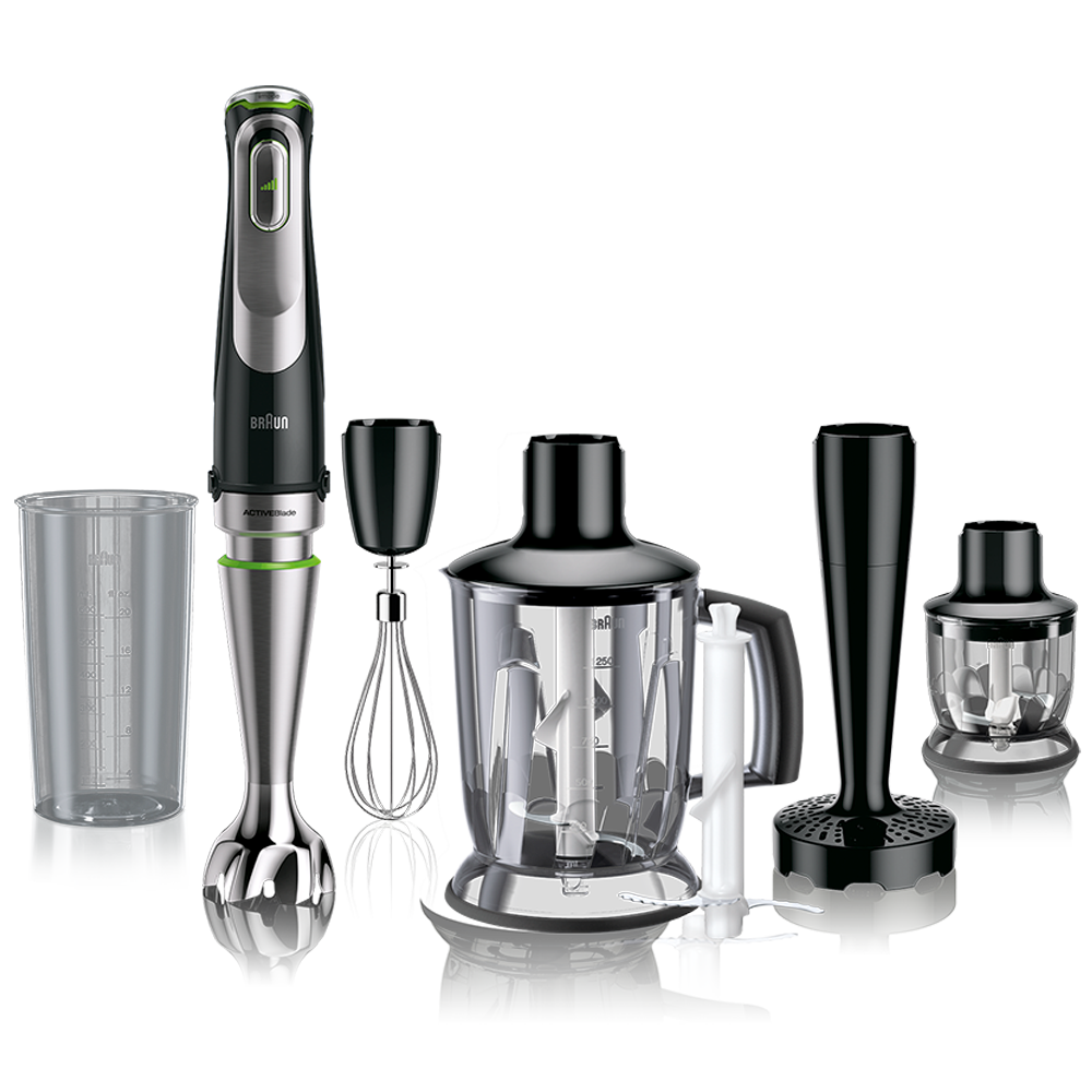 Braun MultiQuick 9 Hand Blender Set, 1200 Watt, Black and Silver - MQ 9147X