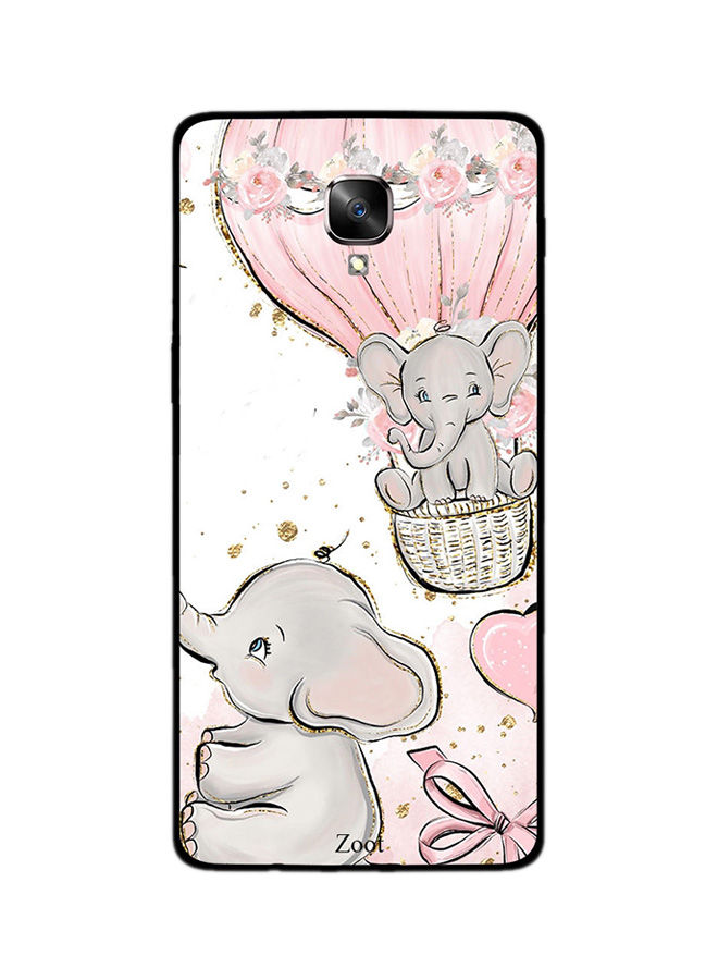 Zoot Baby Elephant Printed Back Cover For Oneplus 3T , Pink And Grey