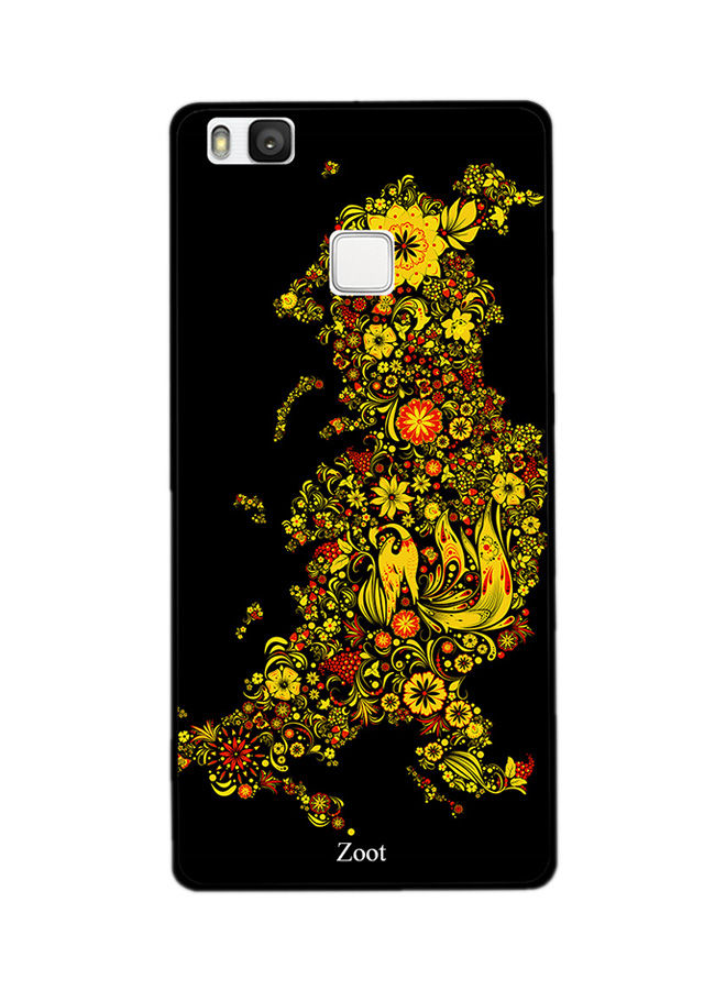 Zoot Yellow Flowers Printed Back Cover For Huawei P9 Lite , Black And Yellow