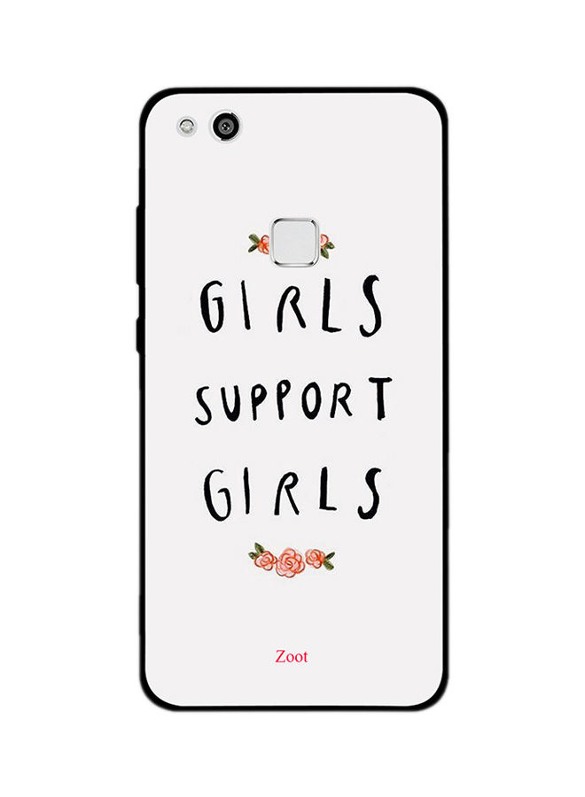 لاصقة بلاستيك زووت بطبعة Girls Support Girls لهواوي P10 لايت ، رمادي واسود