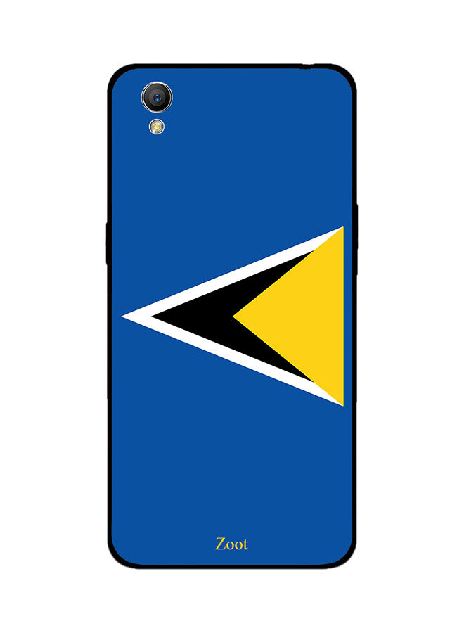 لاصقة بلاستيك زووت بطبعة علم سانت لوسيا لاوبو A37 ، ازرق واصفر
