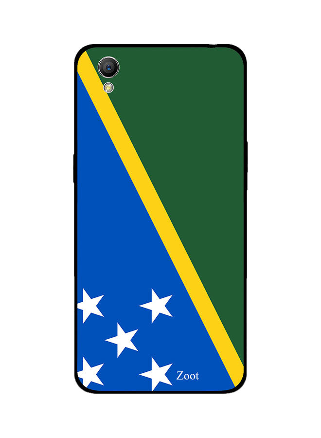 لاصقة بلاستيك زووت بطبعة علم جزيرة سليمان لاوبو A37 ، ازرق واخضر