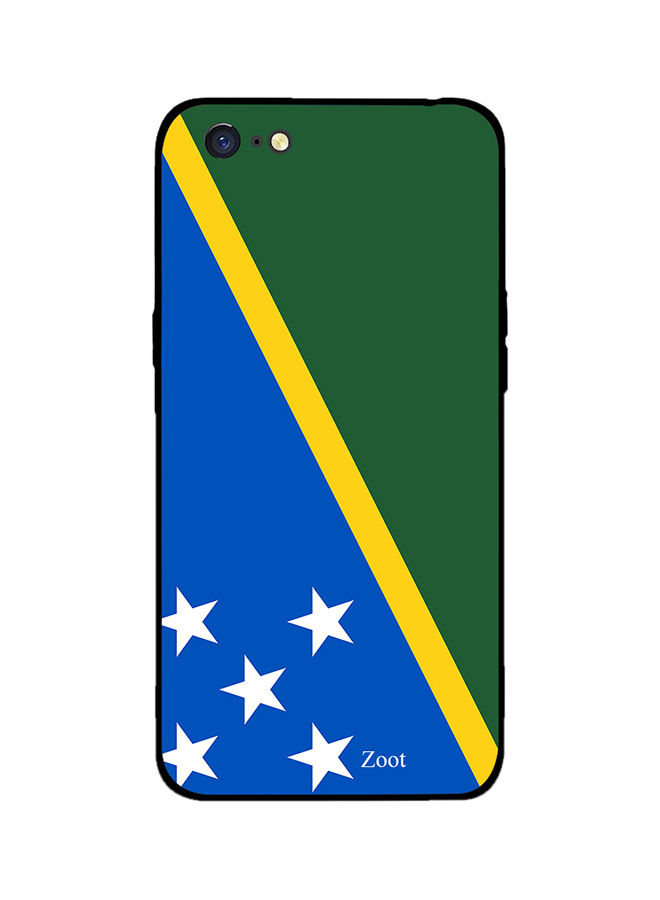 لاصقة بلاستيك زووت بطبعة علم جزيرة سليمان لاوبو A71 ، ازرق واخضر