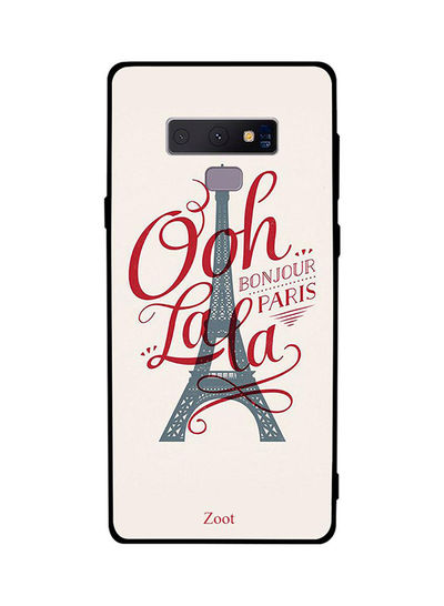 Zoot Bonjour Paris pattern Sticker for Samsung Galaxy Note 9 - Kashmir and Red