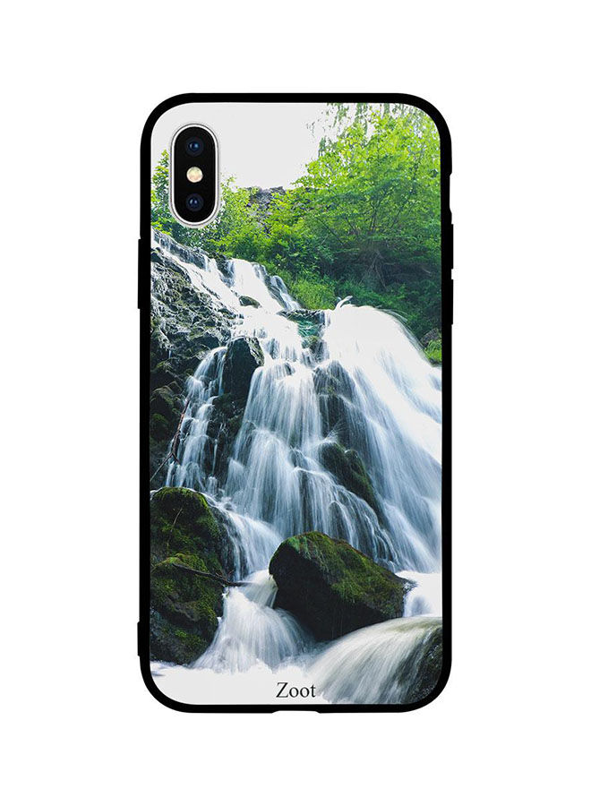 Zoot Waterfall Printed Back Cover For Apple Iphone Xs Max , White And Green