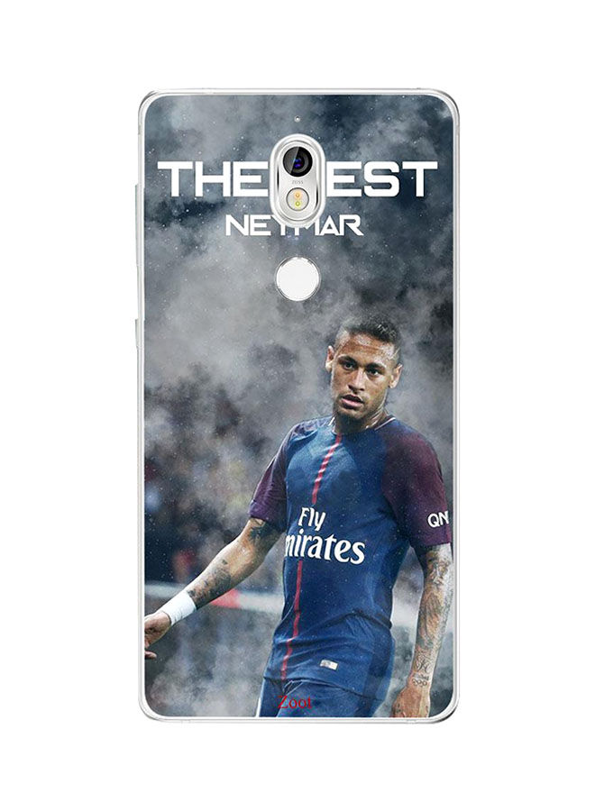 جراب ظهر زووت بطبعة The Best Neymar لنوكيا 7 ، ازرق ورمادي
