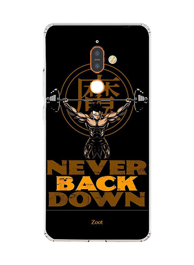لاصقة زووت بطبعة Never Back Down لنوكيا 7 بلس ، اسود وبرتقالي