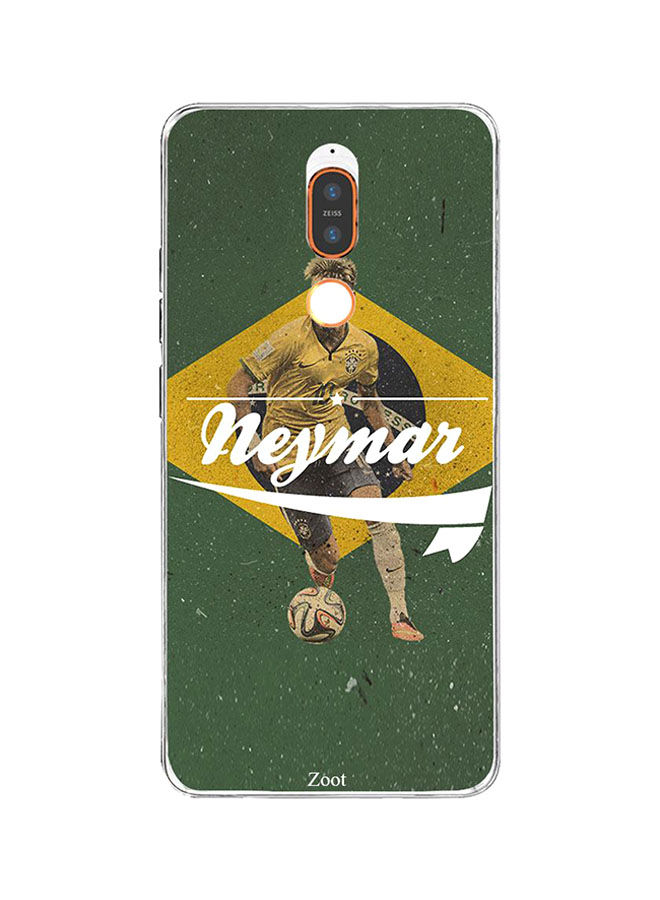 جراب ظهر زووت بطبعة Neymar لنوكيا X6 2018 ، اصفر واخضر