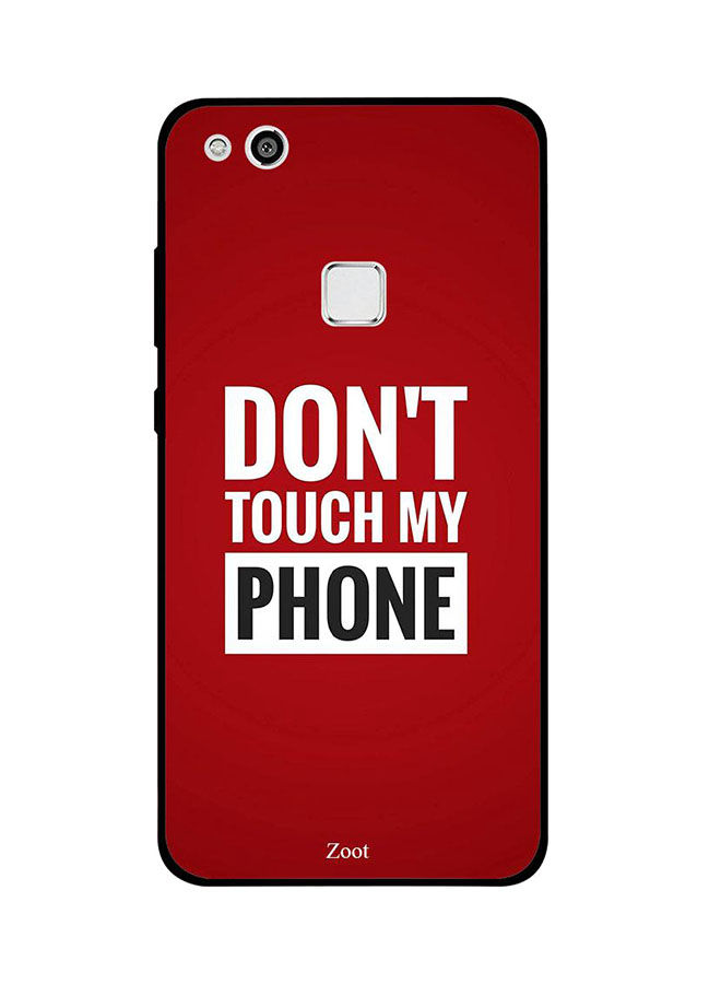 جراب ظهر زووت بطبعة Don'T Touch My Phone لهواوي P10 لايت ، احمر وابيض