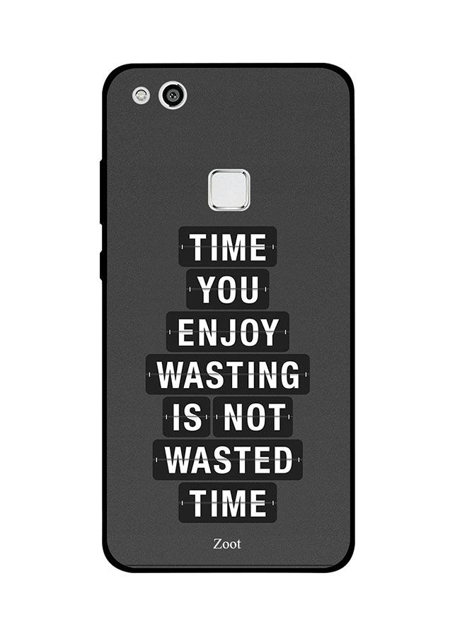 جراب ظهر زووت بطبعة Time You Enjoy Wasting Is Not Wasted لهواوي P10 لايت ، اسود وابيض