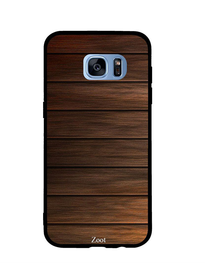 Zoot TPU Dark Brown Wooden Pattern Printed Skin For Samsung Galaxy S7 Edge